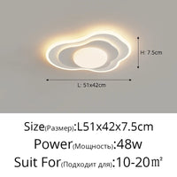 Plafonnier Luxe LED pour Chambre Principale - Blanc Bois Crème