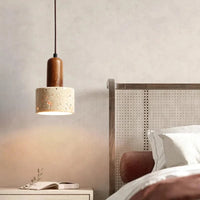 Charme Japonais : Lampe Suspendue en Travertin Jaune Style Wabi-Sabi | Marco Lucetti