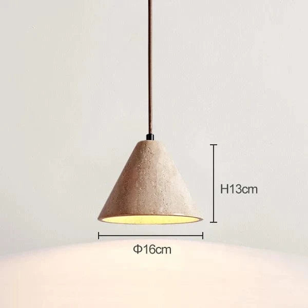 Charme Japonais : Lampe Suspendue en Travertin Jaune Style Wabi-Sabi | Marco Lucetti E