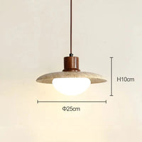 Charme Japonais : Lampe Suspendue en Travertin Jaune Style Wabi-Sabi | Marco Lucetti G