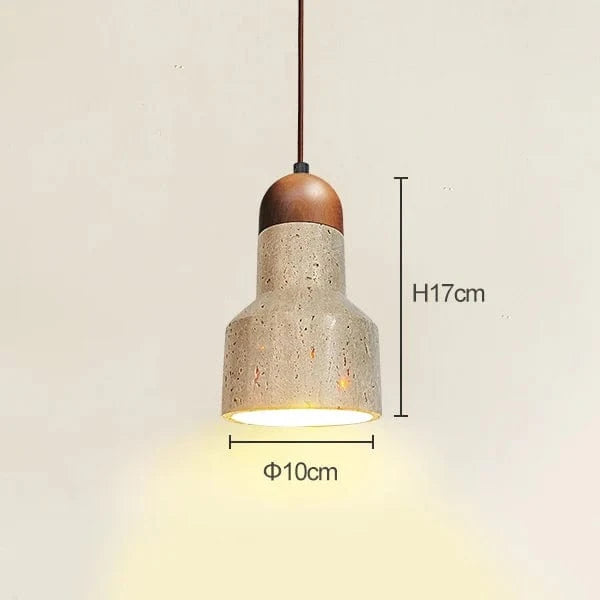 Charme Japonais : Lampe Suspendue en Travertin Jaune Style Wabi-Sabi | Marco Lucetti H