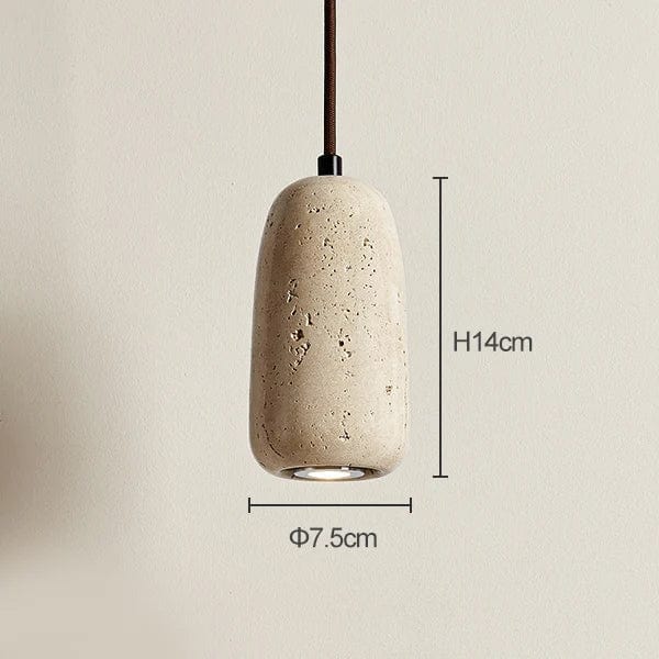 Charme Japonais : Lampe Suspendue en Travertin Jaune Style Wabi-Sabi | Marco Lucetti J.