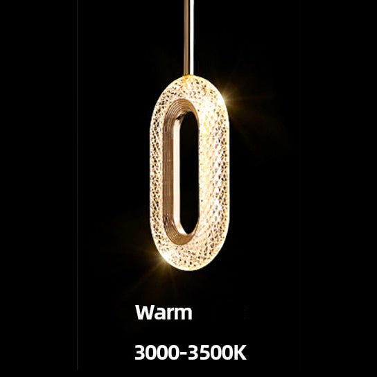 Suspension LED ovale dorée Elaia