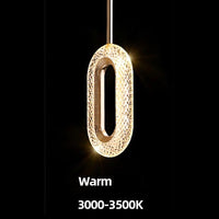 Suspension LED ovale dorée Elaia