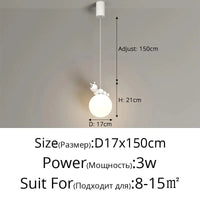 Chenille Astro - Lustre Enfant Moderne Dessin Animé | Marco Lucetti A Blanc D17x150cm / 3 couleurs sans télécommande