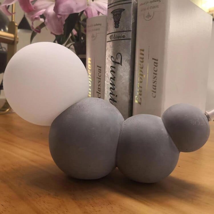 Chenille Pillar : Lampe de chevet LED Moderne | Marco Lucetti Gris / Chaude