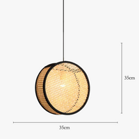 Lustre d'art en Rotin Bambou LED - Élégance Chinoise