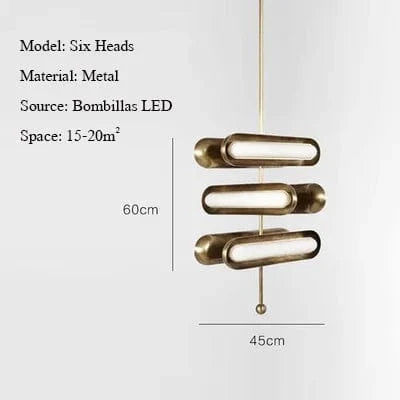 Circuit Suspension Nordique LED Lumière Dorée Postmoderne - Idéal pour Salon, Cuisine, Loft, Chambre ou Chevet | Marco Lucetti C