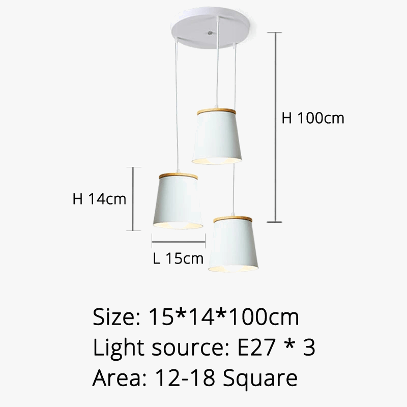 Creative Led - Lampe suspension blanche moderne avec barre en bois et en métal | Marco Lucetti
