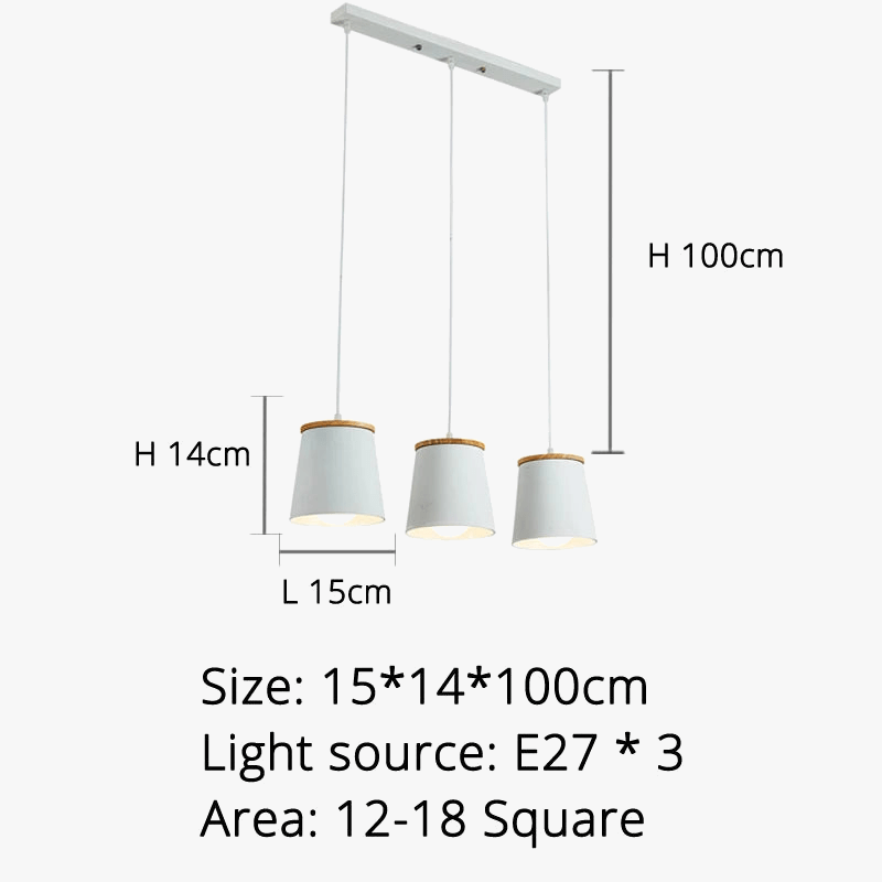 Creative Led - Lampe suspension blanche moderne avec barre en bois et en métal | Marco Lucetti