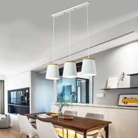 Creative Led - Lampe suspension blanche moderne avec barre en bois et en métal | Marco Lucetti