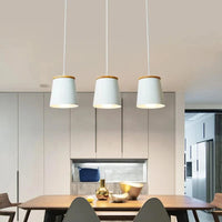 Creative Led - Lampe suspension blanche moderne avec barre en bois et en métal | Marco Lucetti