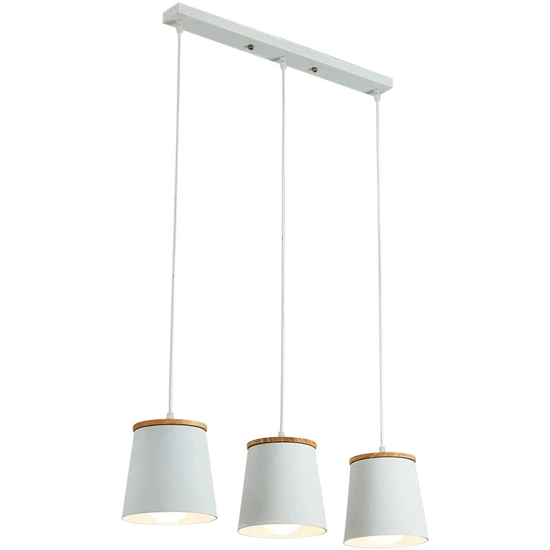 Creative Led - Lampe suspension blanche moderne avec barre en bois et en métal | Marco Lucetti