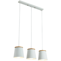 Creative Led - Lampe suspension blanche moderne avec barre en bois et en métal | Marco Lucetti