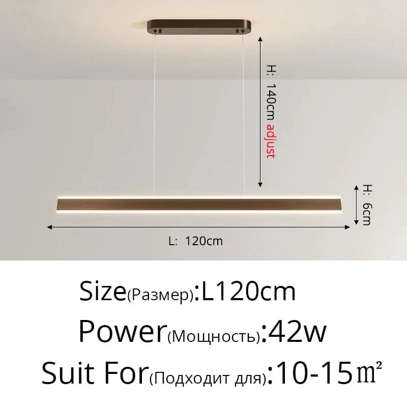 Créative Suspension pour une Ambiance Conviviale | Marco Lucetti Marron L120x6cm 42W / Blanc froid Pas de télécommande