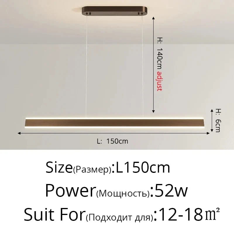 Créative Suspension pour une Ambiance Conviviale | Marco Lucetti Marron L150x6cm 52W / Blanc froid Pas de télécommande