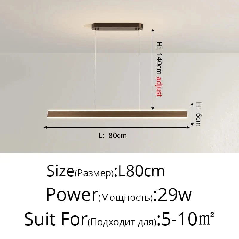 Créative Suspension pour une Ambiance Conviviale | Marco Lucetti Marron L80x6cm 29W / Blanc froid Pas de télécommande