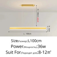 Créative Suspension pour une Ambiance Conviviale | Marco Lucetti Or L100x6cm 36W / Blanc froid Pas de télécommande