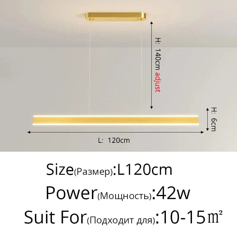 Créative Suspension pour une Ambiance Conviviale | Marco Lucetti Or L120x6cm 42W / Blanc froid Pas de télécommande