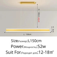 Créative Suspension pour une Ambiance Conviviale | Marco Lucetti Or L150x6cm 52W / Blanc froid Pas de télécommande