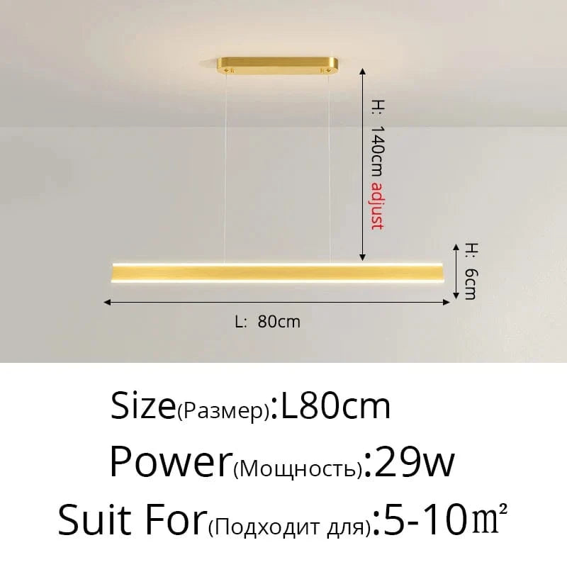 Créative Suspension pour une Ambiance Conviviale | Marco Lucetti Or L80x6cm 29W / Blanc froid Pas de télécommande