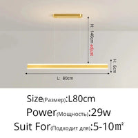 Créative Suspension pour une Ambiance Conviviale | Marco Lucetti Or L80x6cm 29W / Blanc froid Pas de télécommande