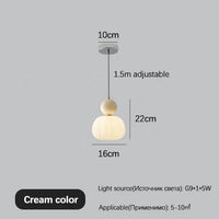 Crème Style Chevet Suspension LED - Éclairage de Chambre et Salle à Manger | Marco Lucetti Couleur crème 1 tête / Lumière froide