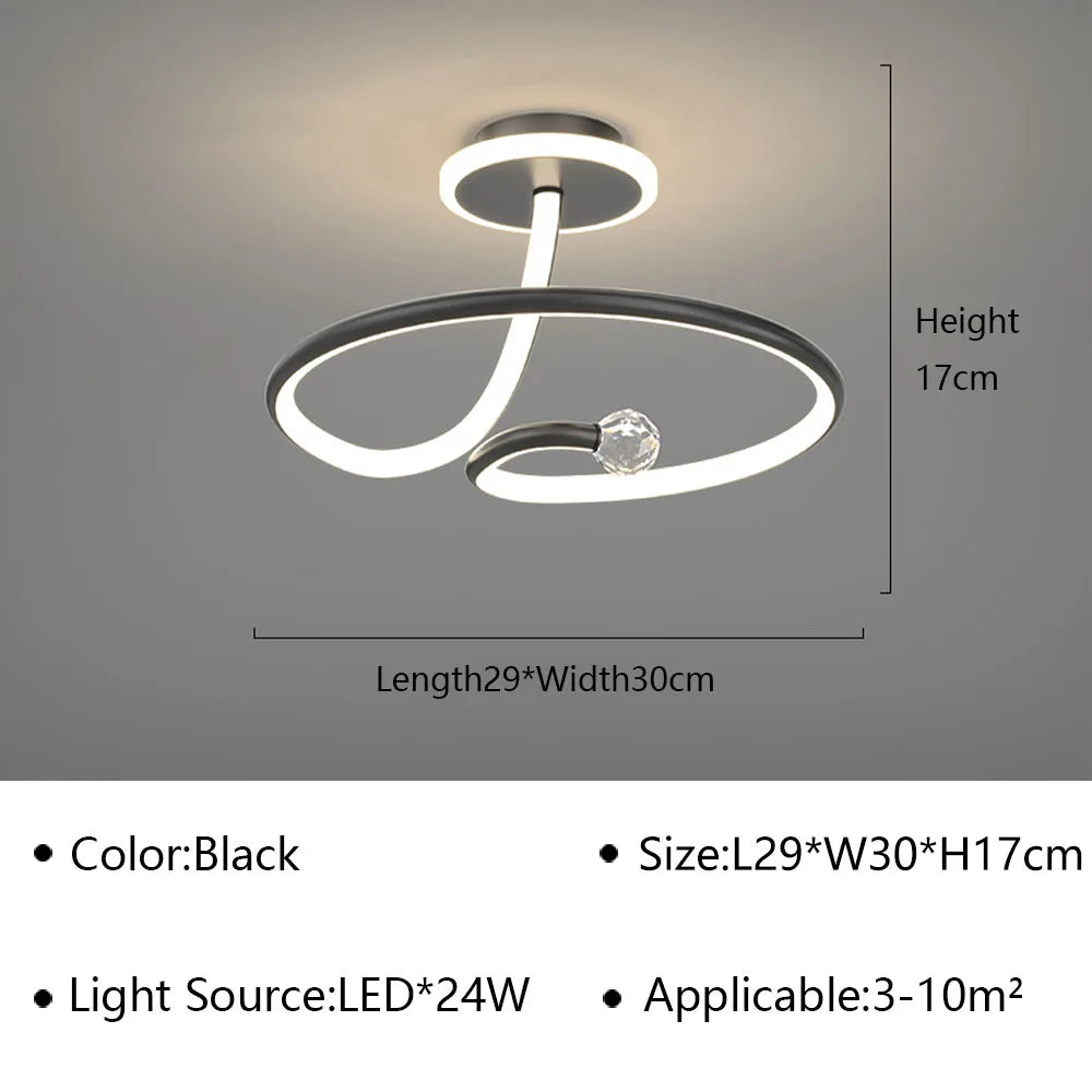 Plafonnier Rond Cristal LED
