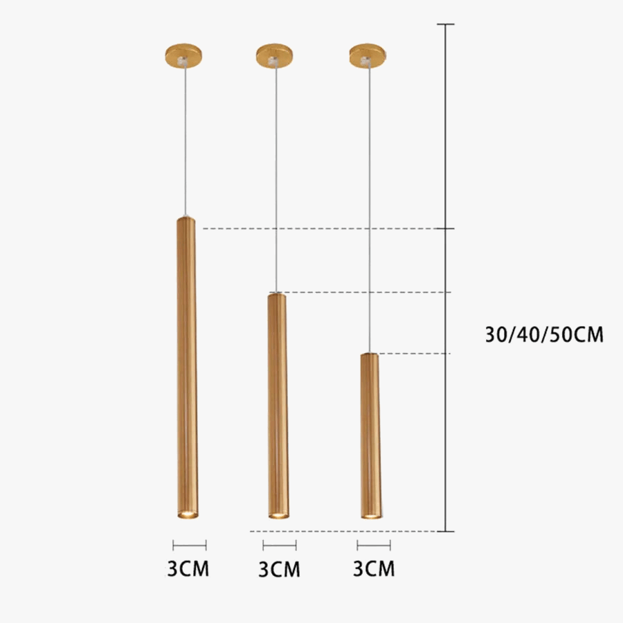 Cylindre Long Tube LED Suspension pour Bars & Restaurants | Marco Lucetti