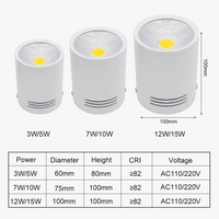Spot Dimmable LED COB monté en Surface Downlight 3W/5W/7W/10W/12W/15W - Blanc/Noir - Design Premium