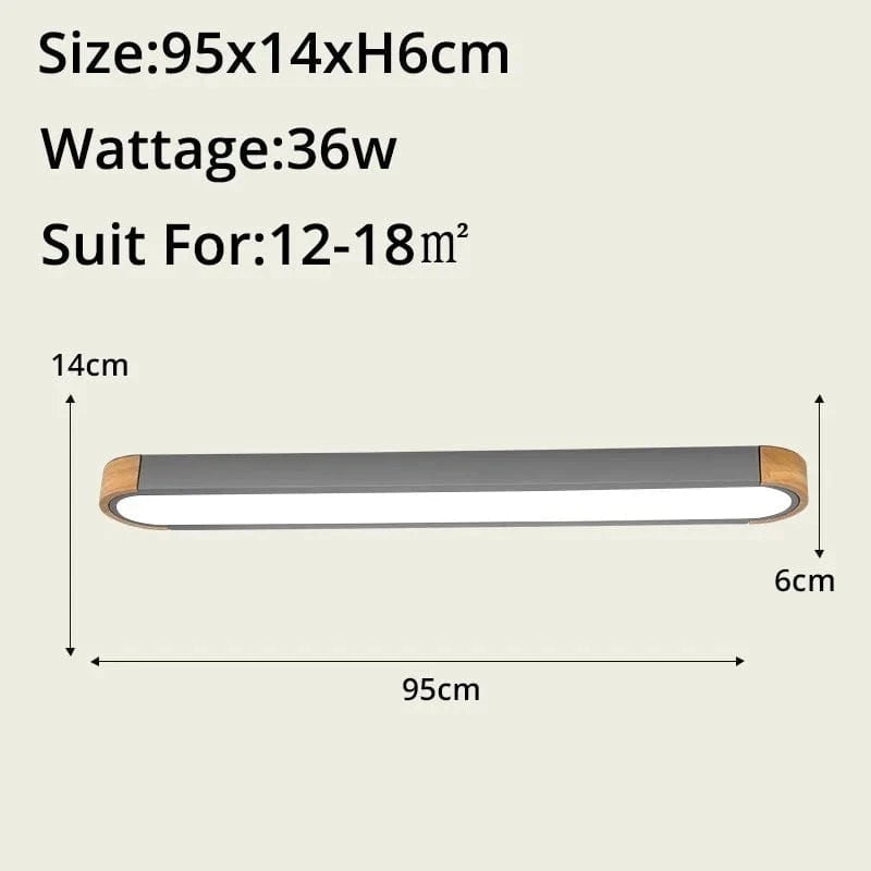 Deckenleuchten en bois avec télécommande - Plafonniers déco | Marco Lucetti Gris 95x14x6cm 36w / Lumière neutre