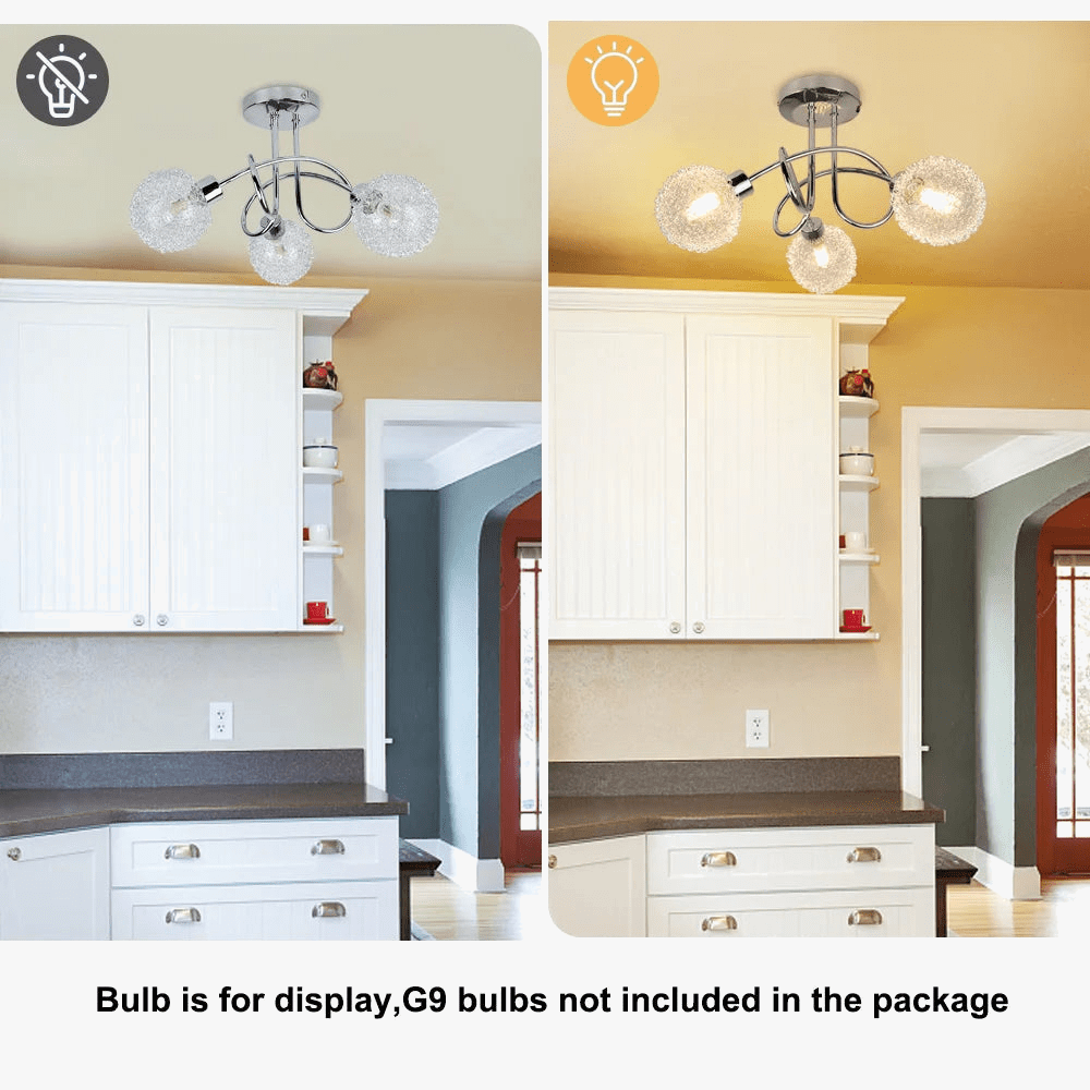 Depuley - Plafonnier semi-encastré à 3 lumières Globe Spoutnik | Marco Lucetti