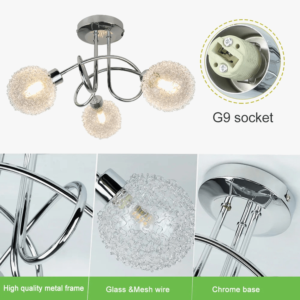 Depuley - Plafonnier semi-encastré à 3 lumières Globe Spoutnik | Marco Lucetti