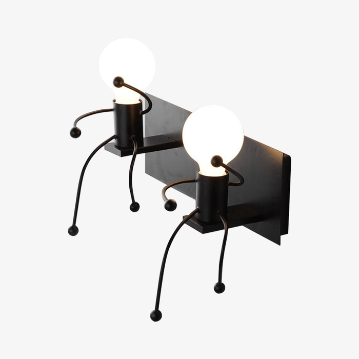 Design Bonhomme 3D en plusieurs couleurs | Marco Lucetti 2 lampes - Noir
