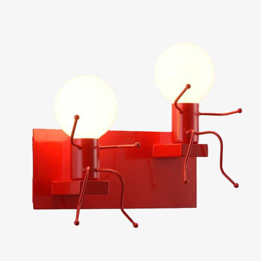 Design Bonhomme 3D en plusieurs couleurs | Marco Lucetti 2 lampes - Rouge