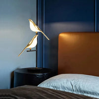 Design Lampe de Table LED Postmoderne en Placage Or Oiseau | Marco Lucetti