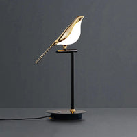 Design Lampe de Table LED Postmoderne en Placage Or Oiseau | Marco Lucetti