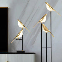 Design Lampe de Table LED Postmoderne en Placage Or Oiseau | Marco Lucetti