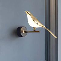 Design Lampe de Table LED Postmoderne en Placage Or Oiseau | Marco Lucetti Applique