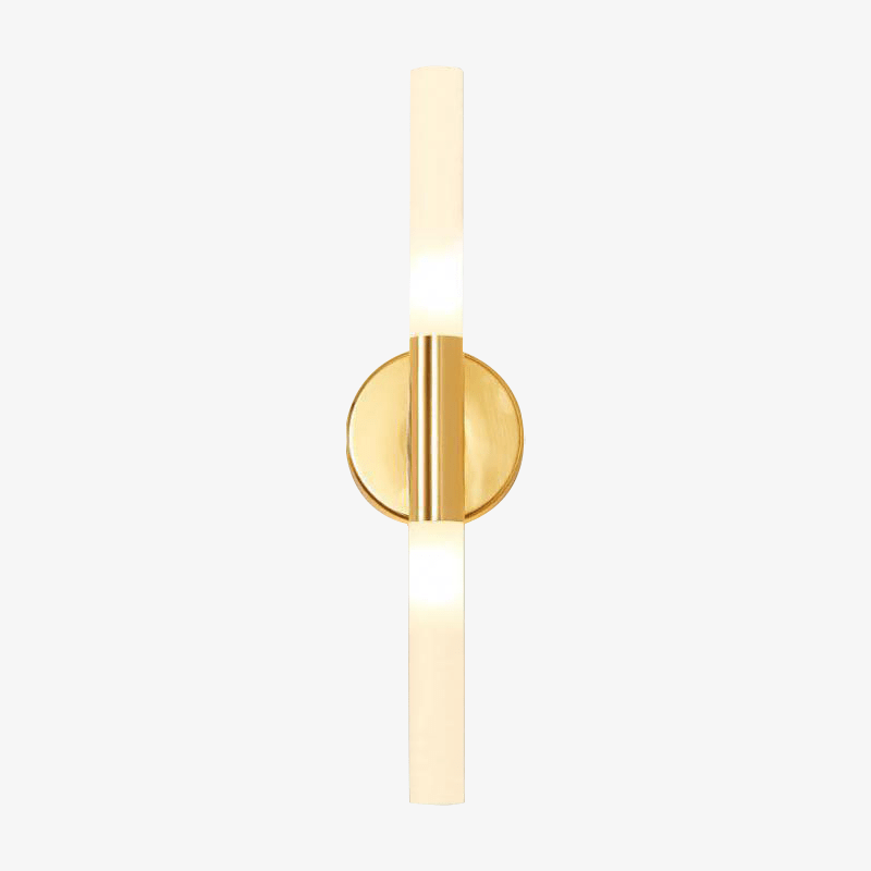 Design LED Tube Doré en Verre - Éclairage Élégant | Marco Lucetti