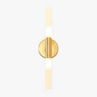 Design LED Tube Doré en Verre - Éclairage Élégant | Marco Lucetti