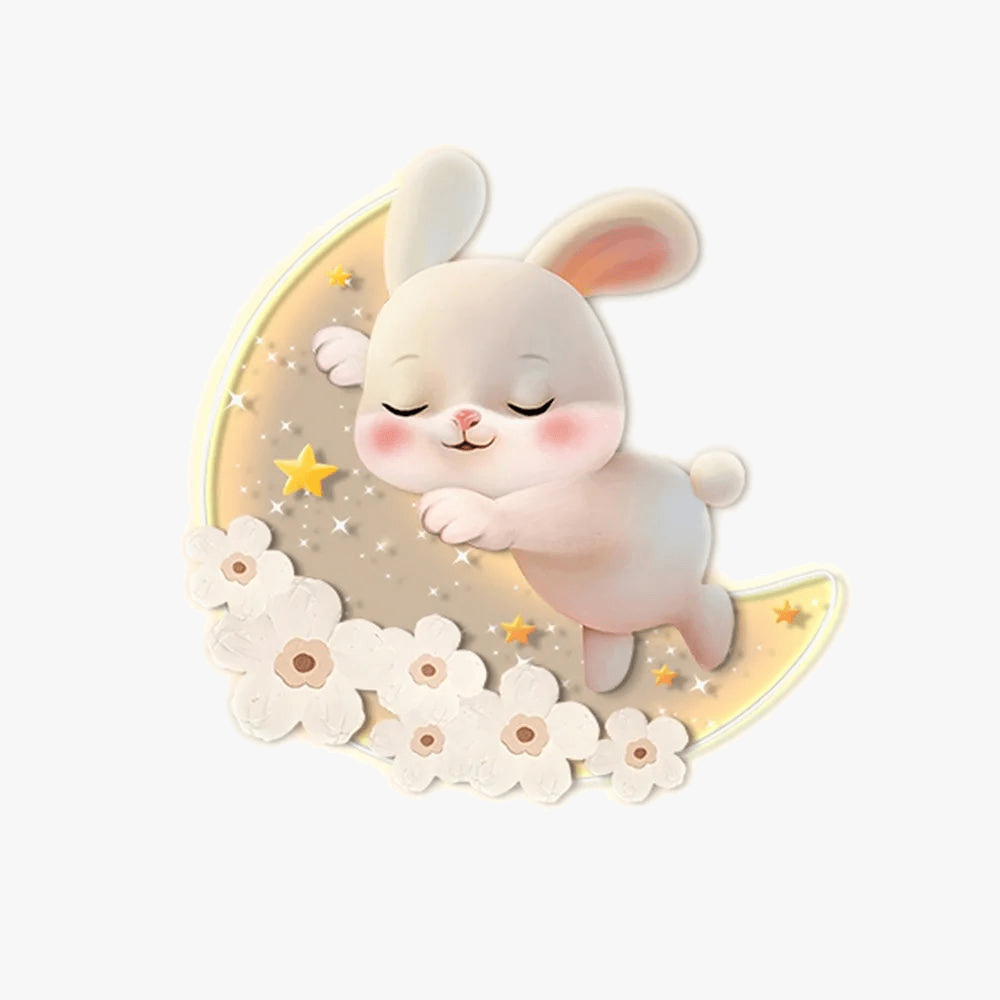 Fraise Lapin - Lampe Murale LED Acrylique pour Chambre Enfants