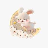 Fraise Lapin - Lampe Murale LED Acrylique pour Chambre Enfants