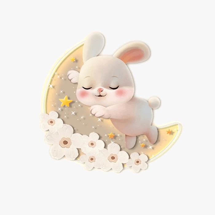 Fraise Lapin - Lampe Murale LED Acrylique pour Chambre Enfants