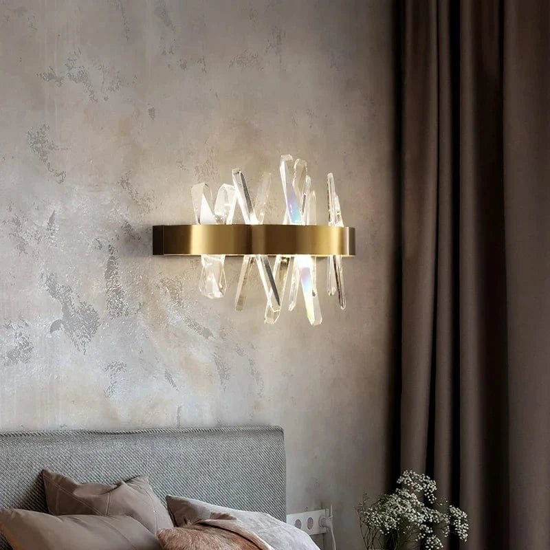 Deyidn - Luminaires Moderne Cuivre Applique Cristal LED Mur Doré Pour Maquillage Intérieur | Marco Lucetti