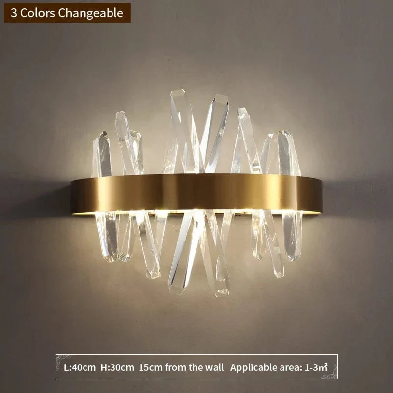 Deyidn - Luminaires Moderne Cuivre Applique Cristal LED Mur Doré Pour Maquillage Intérieur | Marco Lucetti