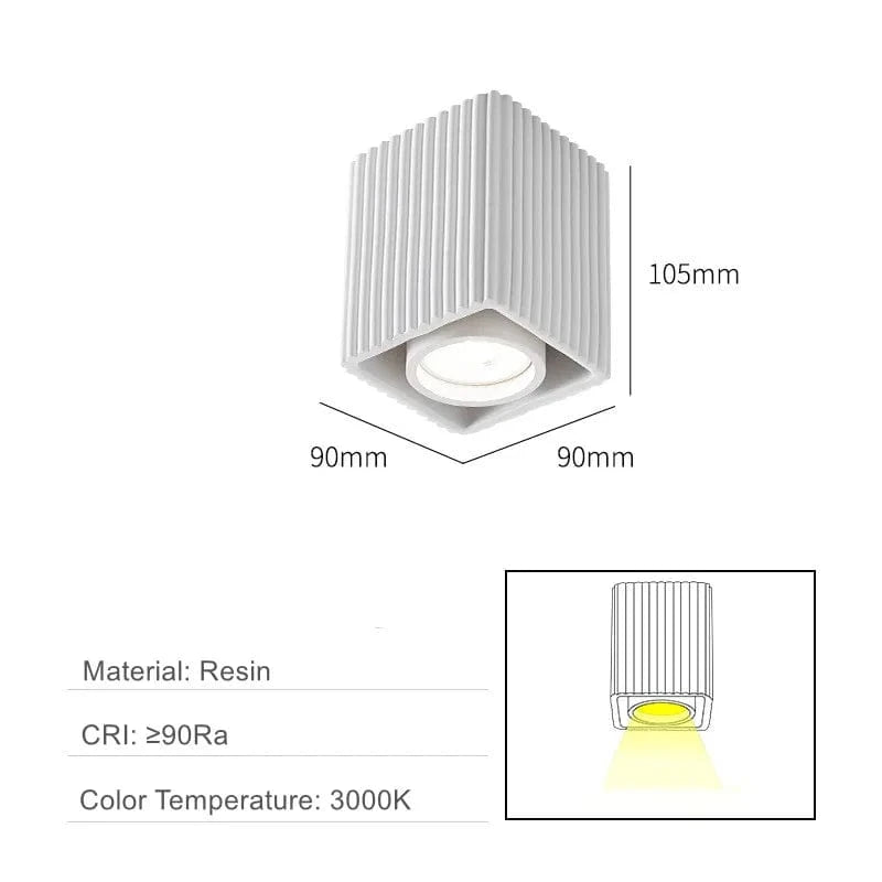 Downlight Nordique en Résine pour une Décoration Intérieure Élégante | Marco Lucetti Carré-Blanc / Lumière chaude 3000K
