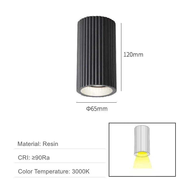 Downlight Nordique en Résine pour une Décoration Intérieure Élégante | Marco Lucetti Rond-Noir / Lumière chaude 3000K