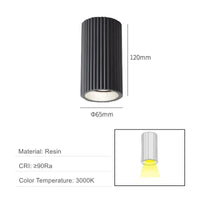 Downlight Nordique en Résine pour une Décoration Intérieure Élégante | Marco Lucetti Rond-Noir / Lumière chaude 3000K