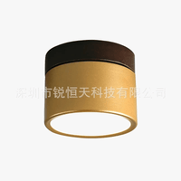 Downlight ouvert monté couleur noyer Projecteur LED rond, parfait pour un éclairage élégant du salon ou du couloir | Marco Lucetti